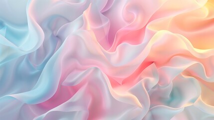 : Abstract high key 3D extruded design with pastel flowing colors, forming a soft and elegant background.