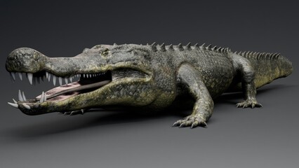 Deinosuchus Big Crocodile Model of background, 3d rendering