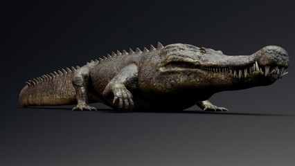 Deinosuchus Big Crocodile Model of background, 3d rendering