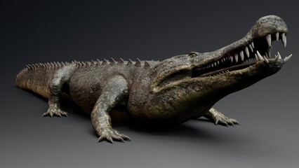 Deinosuchus Big Crocodile Model of background, 3d rendering