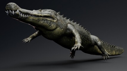 Deinosuchus Big Crocodile Model of background, 3d rendering