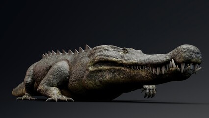 Deinosuchus Big Crocodile Model of background, 3d rendering