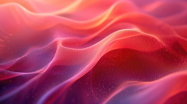 Macro Red Sild Curves Fabric Textile Waves Winkles Texture Color Gradient Pattern Abstract Artwork Background Concept, Web Graphic Wallpaper, Digital Art Backdrop