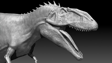 Carcharodontosaurus Sculpting 3d rendering