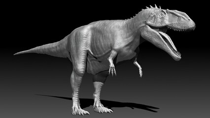 Carcharodontosaurus Sculpting 3d rendering