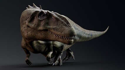Carcharodontosaurus Realistic Model of background, 3d rendering