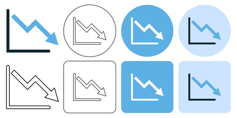 chart with bars declining, decrease, down chart report presentation,  sign icon symbol ui and ux design, glyphs and stroke line icon	