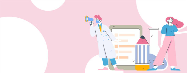 Doctor examines patient flat vector concept operation hand drawn illustration
