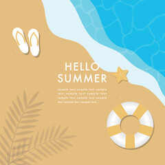 ポップな夏のビーチ背景