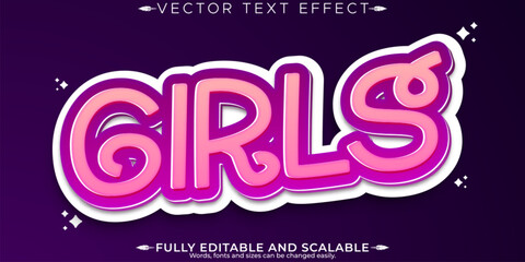 Princess girl text effect, editable queen and pink text style