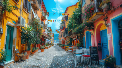 Fototapeta premium beautiful italy landscape scene for holiday created with Generative AI technology