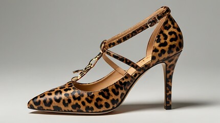  pair of leopard print stiletto high heels