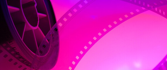 real film strip for color cinema background