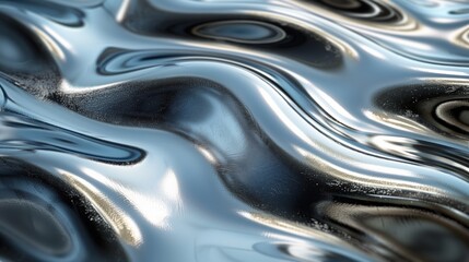 Metallic Liquid Abstract Texture. Sleek and shiny metallic liquid texture creating an abstract background with flowing curves and reflective surfaces.