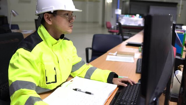 Computer engineers work at large industrial plants, The supervisor writes programs to control machinery in the factory.