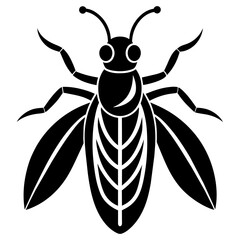 insect black icon silhouette illustration on white background