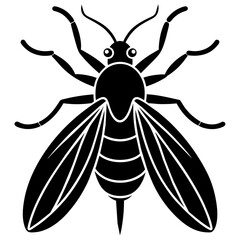 insect black icon silhouette illustration on white background
