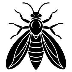 insect black icon silhouette illustration on white background