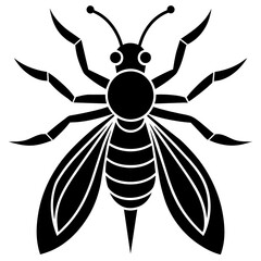 insect black icon silhouette illustration on white background