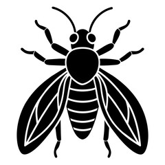 insect black icon silhouette illustration on white background