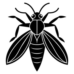 insect black icon silhouette illustration on white background