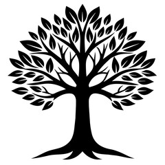 Tree logo icon vector art silhouette illustration