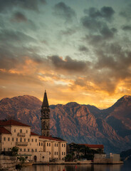 Obraz premium Photos from various tourist spots around the bay of Kotor, Montenegro