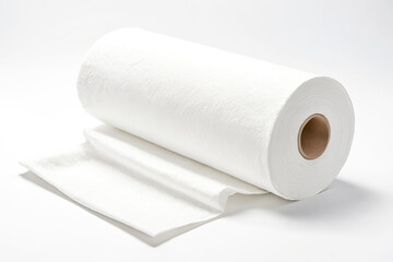 Fototapeta premium Roll of White Paper on White Background