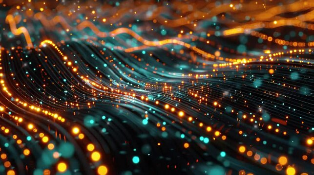 Cyber big data flow Blockchain data fields. Abstract technology background video background, wallpaper, footage