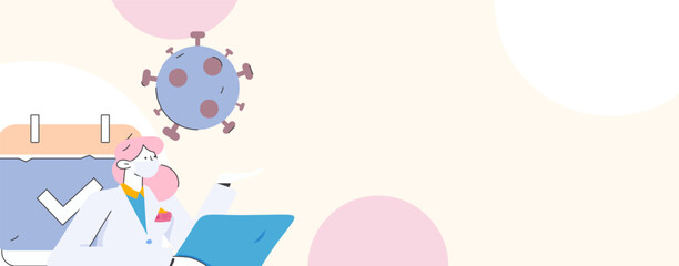 Doctor examines patient flat vector concept operation hand drawn illustration
