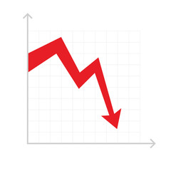 Obraz premium business graph arrow plummeting going down with grid background representing economic collapse major losses recession market crash