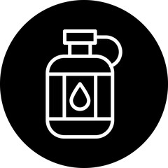Water Bottle Line White Circle Black Icon Design