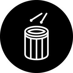 Military Drum Line White Circle Black Icon Design