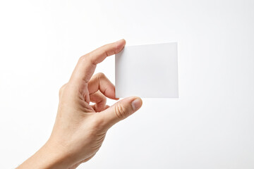 Obraz premium Hand Holding Blank White Card