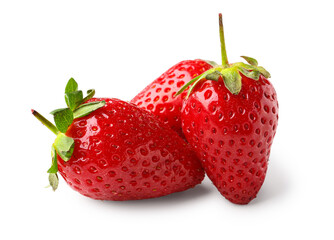 Sweet fresh strawberries on white background