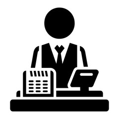 "Minimalist Monochrome Vector Icon Of An Accountant"