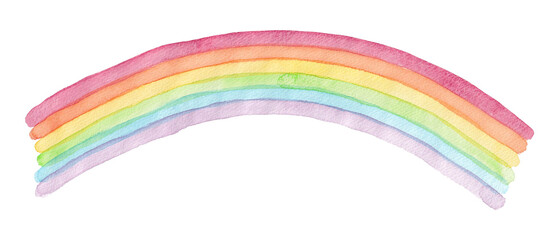 手描き水彩イラスト　虹の円