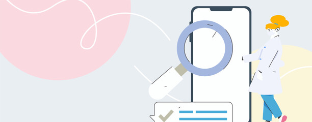 Doctor examines patient flat vector concept operation hand drawn illustration
