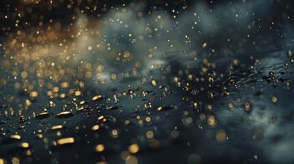 The image is of a wet surface with a lot of water droplets - Powered by Adobe