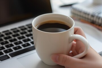 a cup of coffee before work