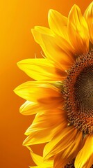 Fototapeta premium Sunflower background with copy space. Valentines day, mothers day, women's day concept. 