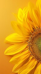 Naklejka premium Sunflower background with copy space. Valentines day, mothers day, women's day concept. 