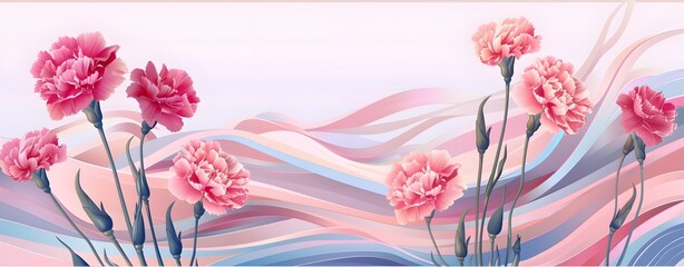 pink carnation flower illustration