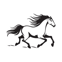 Running horse logo template isolated on white Vector Image