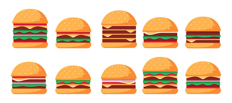Hamberger Illustration Simple Set