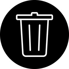 Trash Line White Circle Black Icon Design