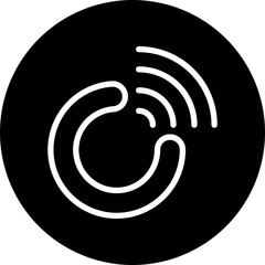 4G Line White Circle Black Icon Design