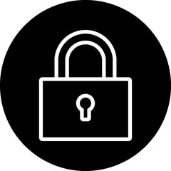 Lock Vector Line White Circle Black Icon Design 