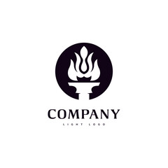 torchlight fire flame logo design illustration 4