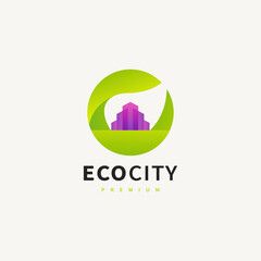 green eco city logo design illustration 2